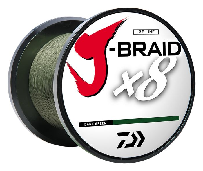 Плетёный шнур DAIWA J-BRAID x8 BRAIDED LINE - DARK GREEN
