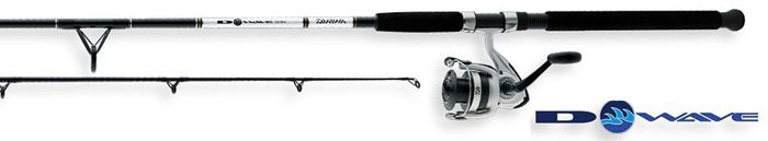 Комплект удилище + катушка DAIWA D-WAVE SALTWATER COMBOS W/ FIBERGLASS ROD