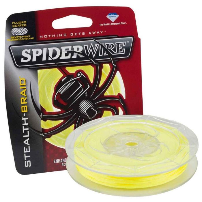 Плетёный шнур Spiderwire Stealth Braided Fishing Line - 15lb, Hi-Vis Yellow, 125yds