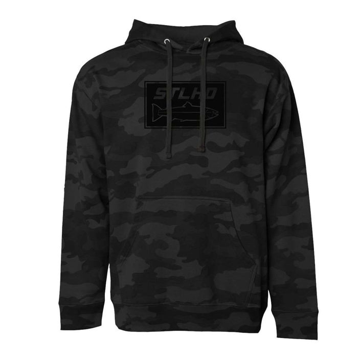 Рыболовная рубашка STLHD GEAR STLHD Men's Black Water Black Camo Standard Hoodie