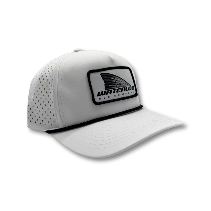 Головной убор Rhodes Headwear Waterloo White and Black Performance Rope Cap - Trout Patch