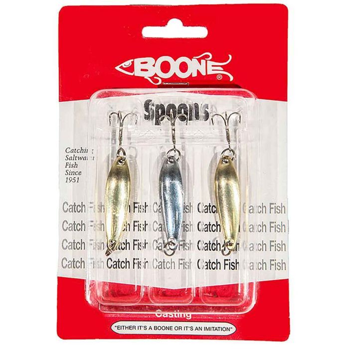 Колеблющаяся блесна Boone Bait Metallic Casting Spoons - Assorted Metallic, 1/4oz, 3pk