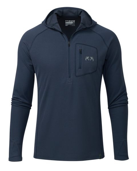 Рыболовная рубашка KUIU PRO Merino 200 Zip-T Hoodie | Steel Blue