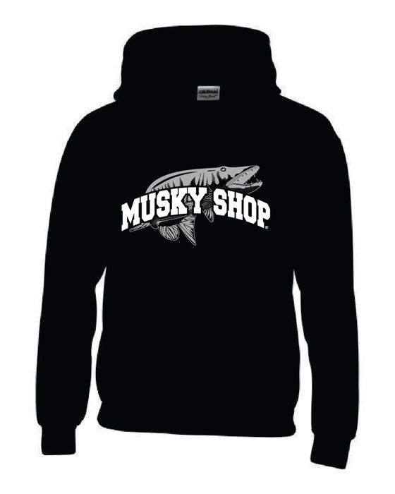 Рыболовная рубашка Musky Shop Youth Hoodie Black Gildan