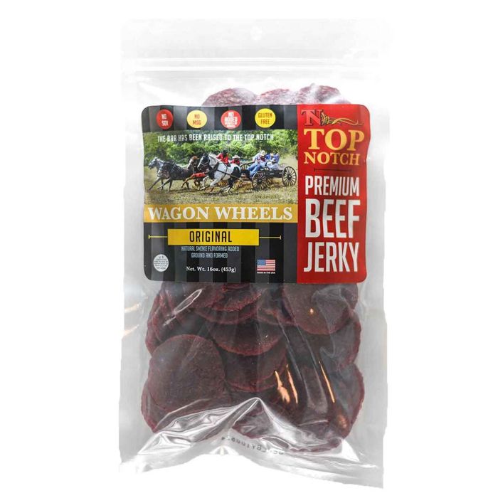 Вяленое мясо Top Notch Jerky Wagon Wheels - 16oz Bag