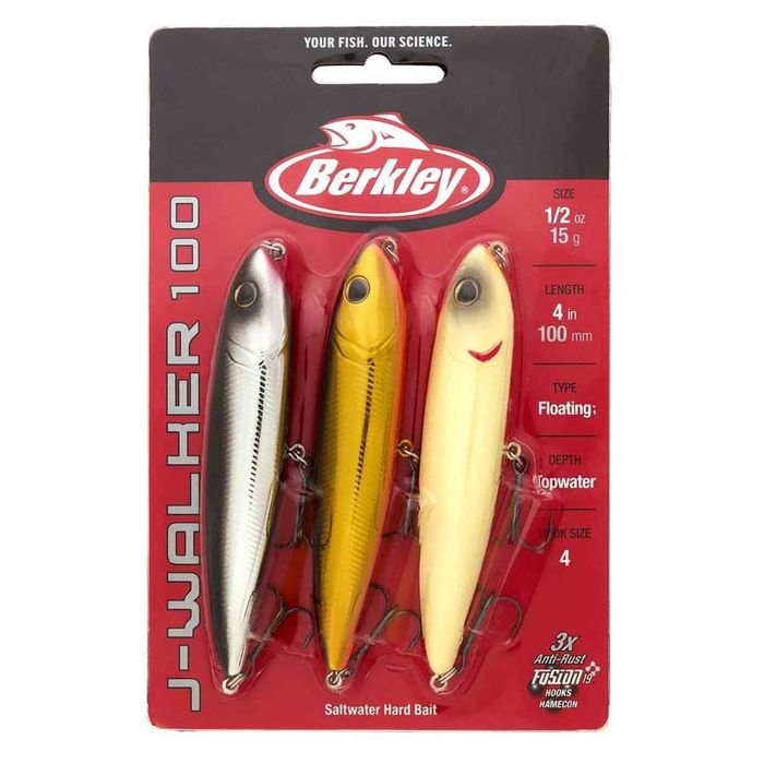Поверхностная приманка Berkley J-Walker 100 Saltwater Pro Topwater Bait Kit