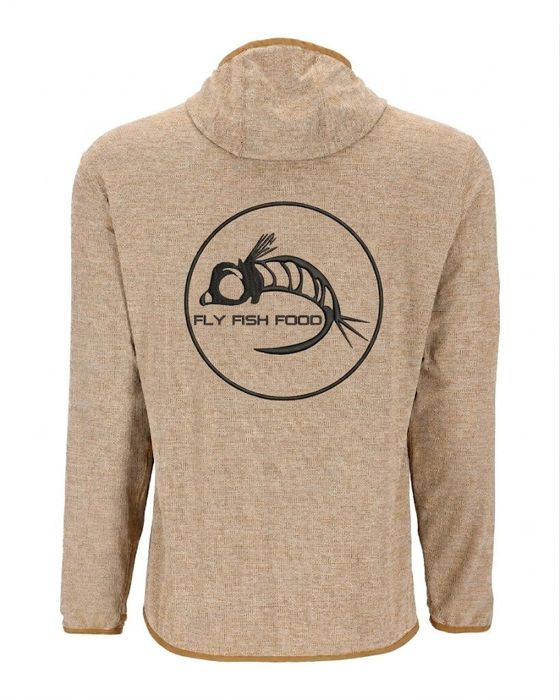 Рыболовная рубашка Simms Men's Stone Cold Hoody - Sepia - Fly Fish Food Logo