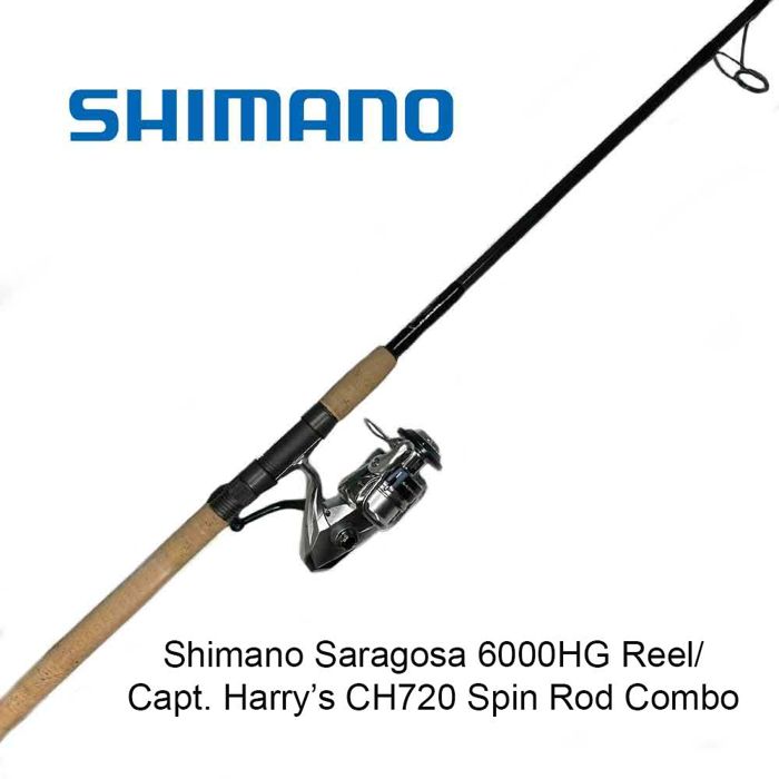Комплект удилище + катушка Shimano Saragosa 6000 And Capt. Harry's CHSC720 Spinning Combo