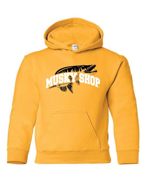 Рыболовная рубашка Musky Shop Youth Hoodie Gold Gildan