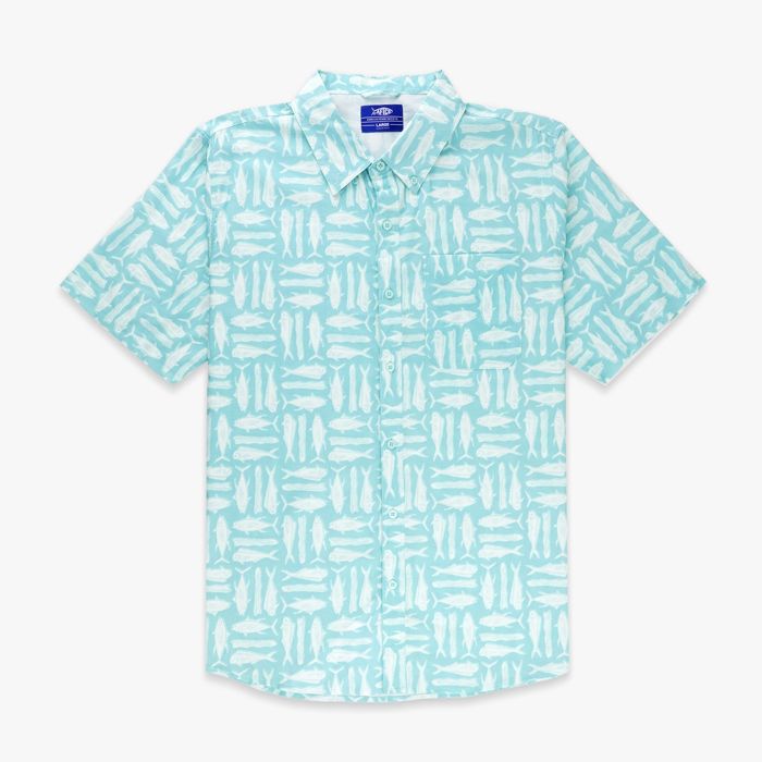 Рыболовная рубашка SALE Boatbar SS Button Down Shirt | Pastel Turquoise