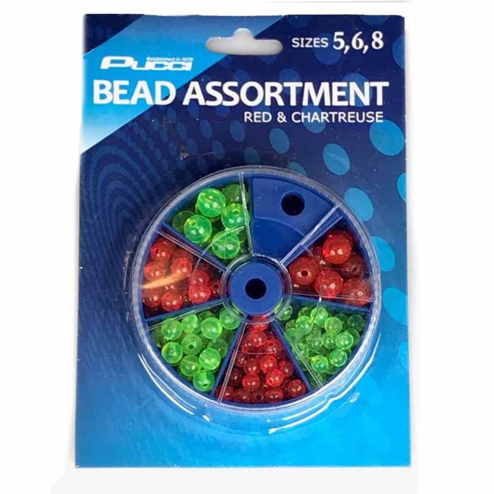 Материал для вязания мушек P-Line Bead Assortment Sizes 5,6 & 8 Red & Chartreuse
