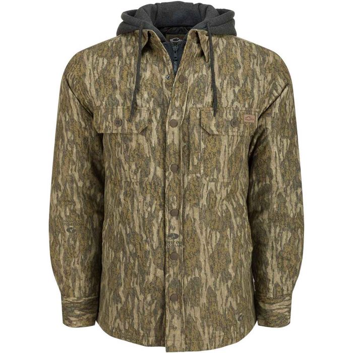 Охотничий камуфляж Drake Waterfowl Drake Men’s Mossy Oak Bottomland Campfire Flannel Shirt
