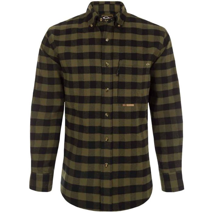 Рыболовная рубашка Drake Waterfowl Drake Men's Autumn Brushed Buffalo Plaid Long Sleeve Ca