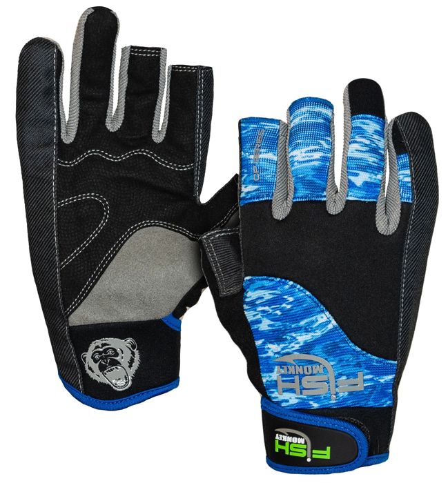 Перчатки Fish Monkey Quick Release Kevlar Leader Grip Fishing Glove- Bluewater Camo