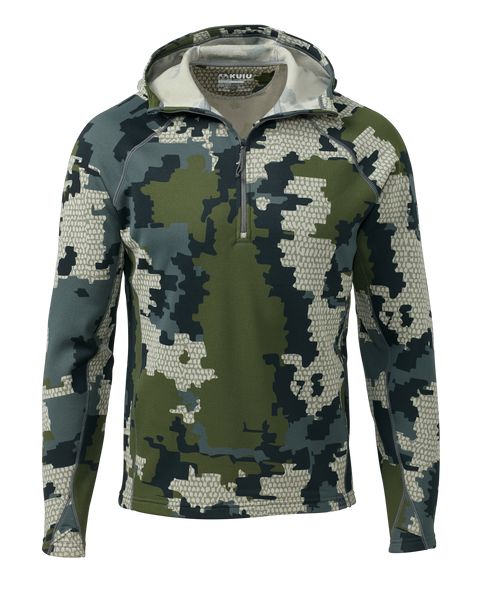 Рыболовная рубашка KUIU Peloton 200 Zip-T Hoodie | Verde