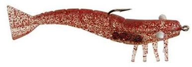 Силиконовая приманка DOA Shrimp 3in 1/4oz Clear/Red Glitter