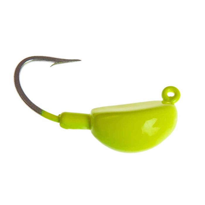 Джиг-головки Hook-Up Lures Hookup Lures Big Jig Heads 6/0 Duratin Hook 1OZ Chartreuse 3pk