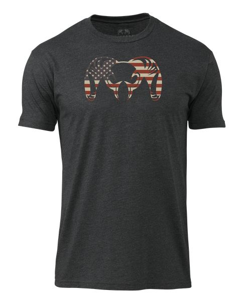 Рыболовная рубашка KUIU Solid Patriotic Ram T-Shirt | Charcoal