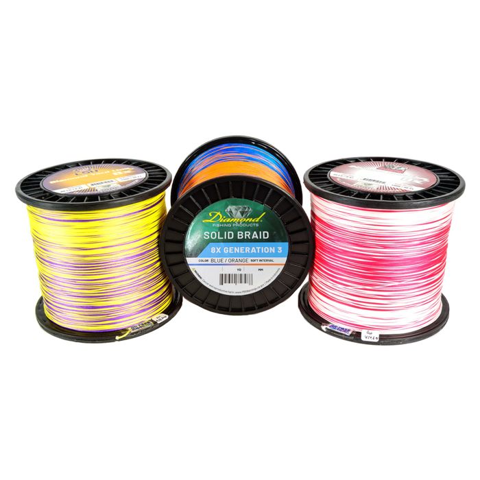 Плетёный шнур MOMOI DIAMOND FISHING PRODUCTS 2-Color Collegiate-Style 8x Braid Gen3 1,500y