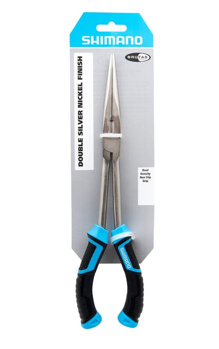 Плоскогубцы рыболова SHIMANO Brutas Silver Nickel Long Nose Pliers - 11"
