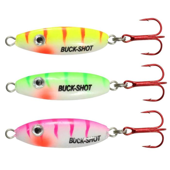 Зимняя приманка Northland UV Buck Shot Ice Fishing Rattle Jigging Spoon - Assorted Colors,