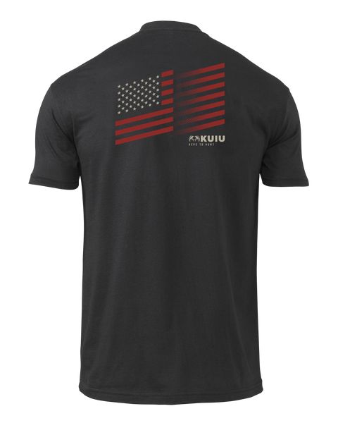 Рыболовная рубашка KUIU Retro Flag Fade T-Shirt | Black