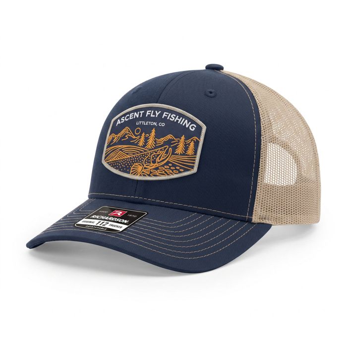 Головной убор Ascent Fly Fishing Mountain & Stream Trucker Hat, Navy/Khaki