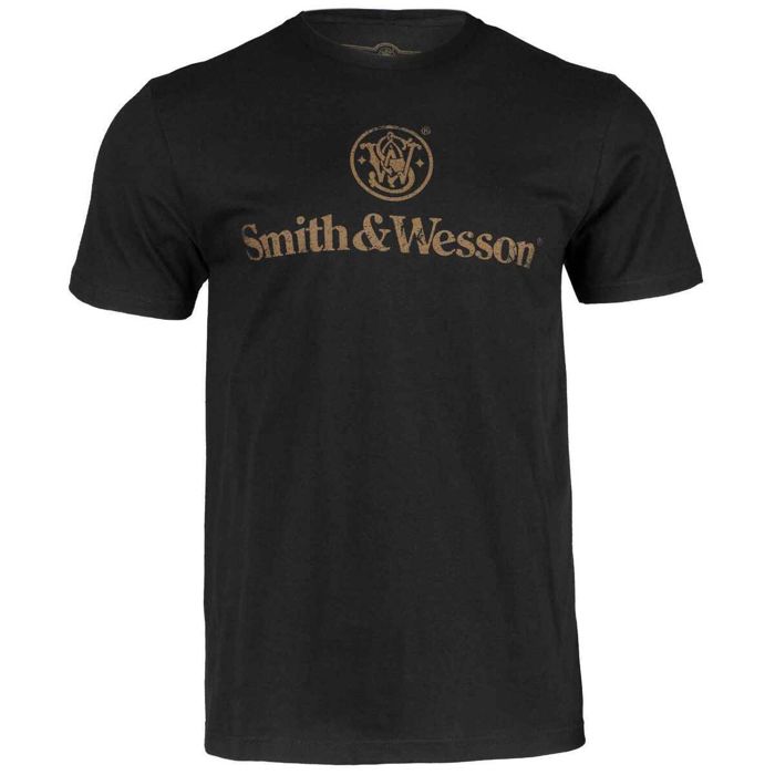 Рыболовная рубашка Smith & Wesson Men's Distressed Stacked Logo Short Sleeve Casual Shirt