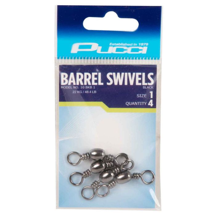 Вертлюги и застёжки P-Line Black Barrel Swivel - Size 12 8pk
