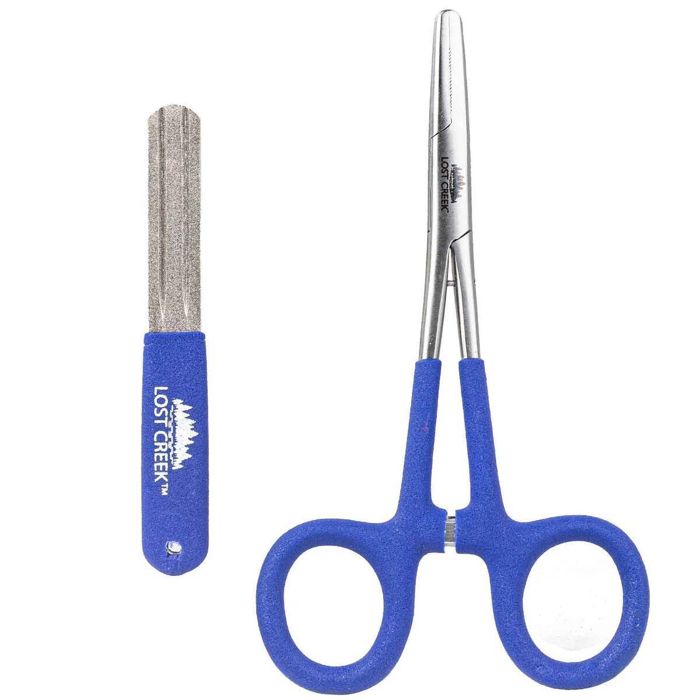 Инструмент рыболова Lost Creek Soft Grip Hook File and Forcep - Blue