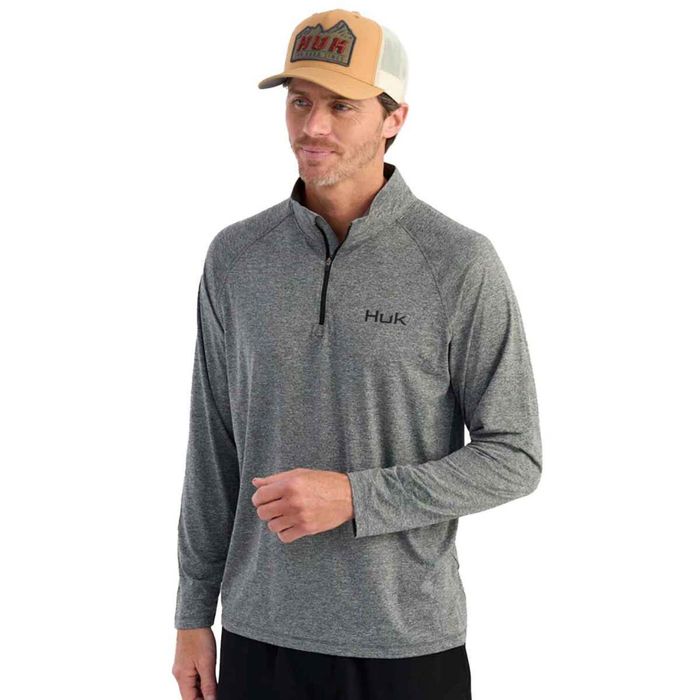 Рыболовная рубашка Huk Men's Airweight Heather 1/4 Zip Long Sleeve Fishing Shirt