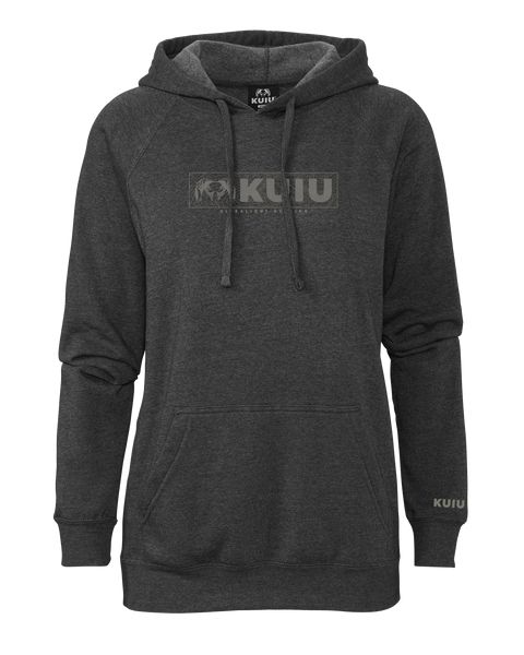 Рыболовная рубашка KUIU Women's Topo Block Logo Hoodie | Charcoal