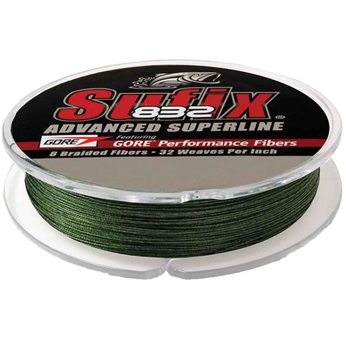 Плетёный шнур Sufix 832 Advanced Superline Braided Fishing Line - 20lb, Lo-Vis Green, 300y