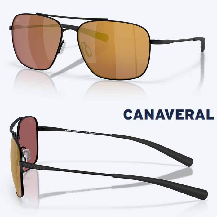 Поляризационные очки Costa Canaveral Sunglasses - SATIN BLACK/GOLD GLASS