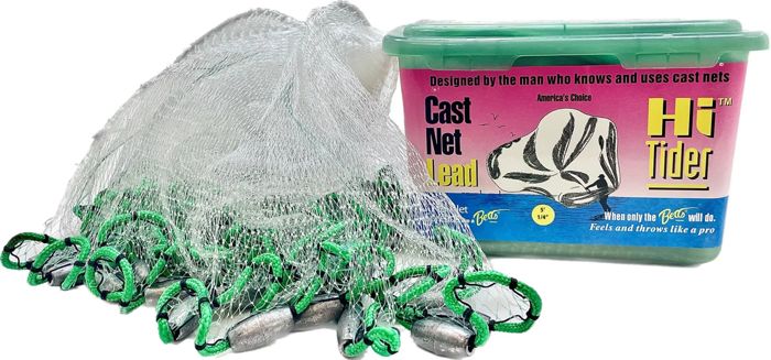 Кастинговая сеть Betts Hi Tider Mono 5 ft Mesh Cast Net with Lead Weights White 01