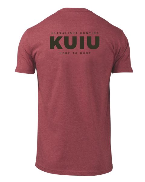 Рыболовная рубашка KUIU Here to Hunt Back Logo T-Shirt | Cardinal