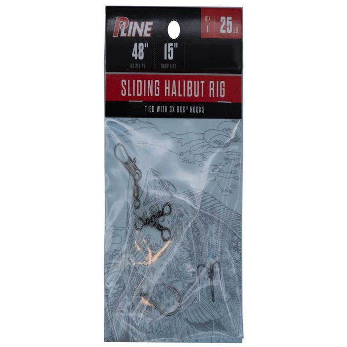 Готовая оснастка P-Line Sliding Halibut Rig 25lb with BKK Hooks