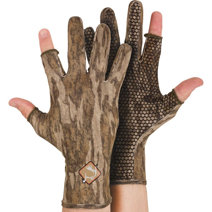 Охотничий камуфляж Performance Stretch-Fit Shooter Turkey Gloves - Mossy Oak Bottomland /