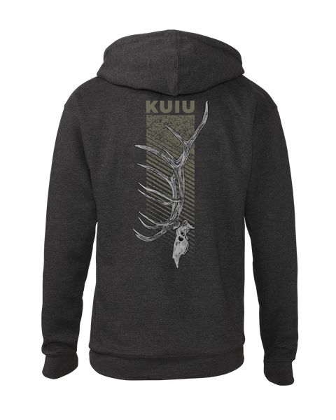 Рыболовная рубашка KUIU Elk Skull Hoodie | Charcoal