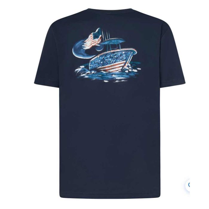 Рыболовная рубашка Costa Americana Boat Navy S/S T-Shirt - SMALL