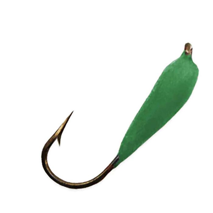 Крючки Macks Lure Glo Bronze Snelled Hook - Green, Size 10