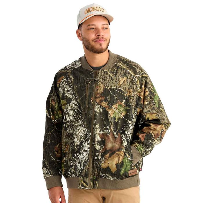 Охотничий камуфляж Nomad Men's Mossy Oak New Break-Up Rub Line Bomber Jacket