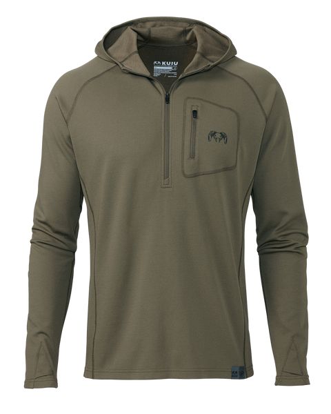 Рыболовная рубашка KUIU PRO Merino 200 Zip-T Hoodie | Ash