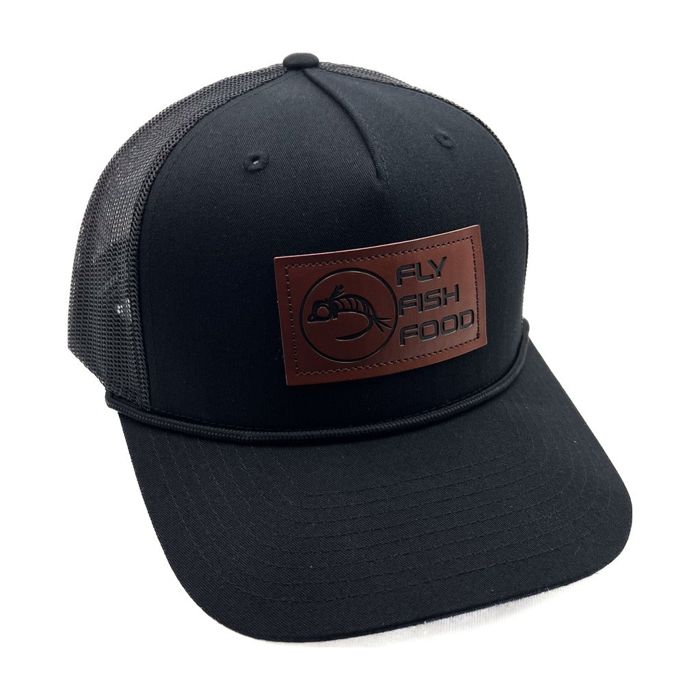 Головной убор Four Season Co Fly Fish Food Logo Leather Patch w/Black Rope Hat - Solid Bla
