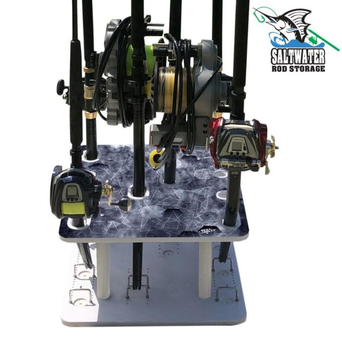 Держатель удилища Rush Creek Creations Reel Salty Dock or Garage Saltwater Storage Rack, 1
