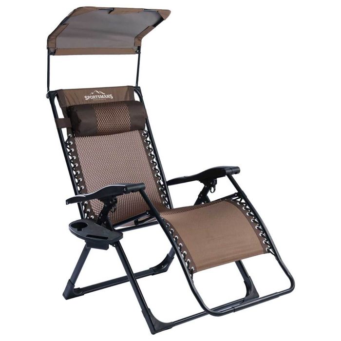 Кемпинговая мебель Sportsman's Warehouse XL Zero Gravity Shade Lounge Chair - Brown