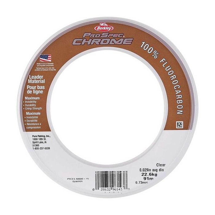 Поводковый материал Berkley ProSpec Chrome 100% Fluoro Leader - 30lb, Clear, 100yds