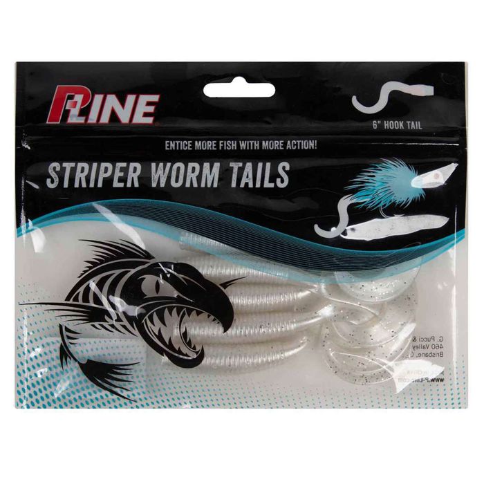 Силиконовая приманка P-Line Striper Tail Grub - Pearlescent Glitter, 6in, 6pk