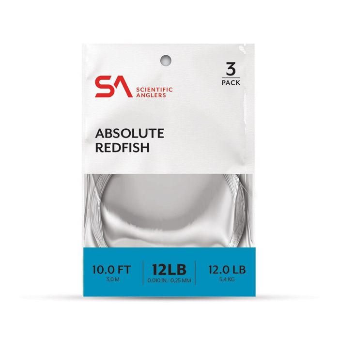 Поводковый материал Scientific Anglers Absolute Redfish 10' Leader - 1 Pack - Clear / 12lb