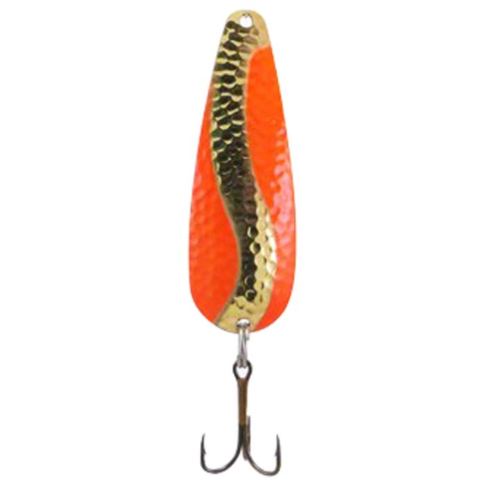 Колеблющаяся блесна Double X Tackle Pot O Gold Casting Spoon - Hammered Brass/Fluorescent